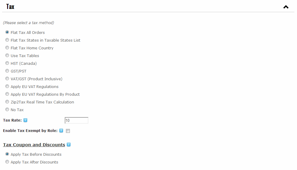 DNN Store Tax Setup