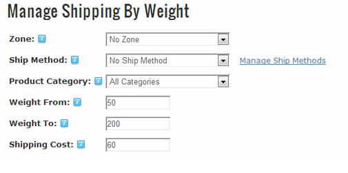 Shopping Cart Shipping by Weight