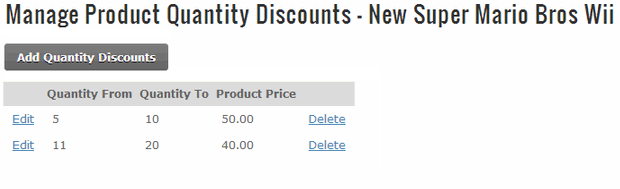 Quantity Discounts by Product