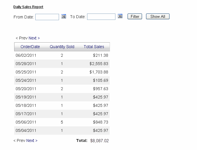DNN Store Daily Sales