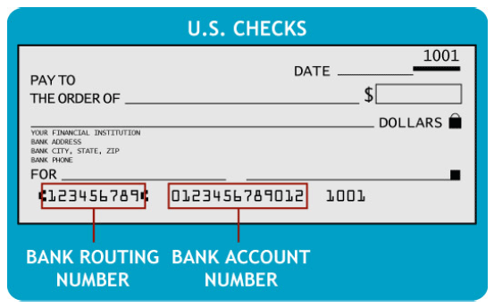 echeck info routing number